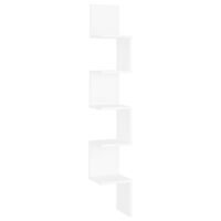 vidaXL Wall Corner Shelf White 20x20x127.5 cm Engineered Wood, white vidaXL Wall Corner Shelf White 20x20x127.5 cm Engineered Wood
