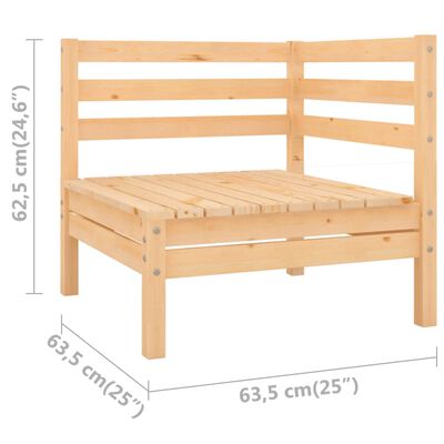 vidaXL 4 Piece Garden Lounge Set Solid Pinewood, natural vidaXL 4 Piece Garden Lounge Set Solid Pinewood