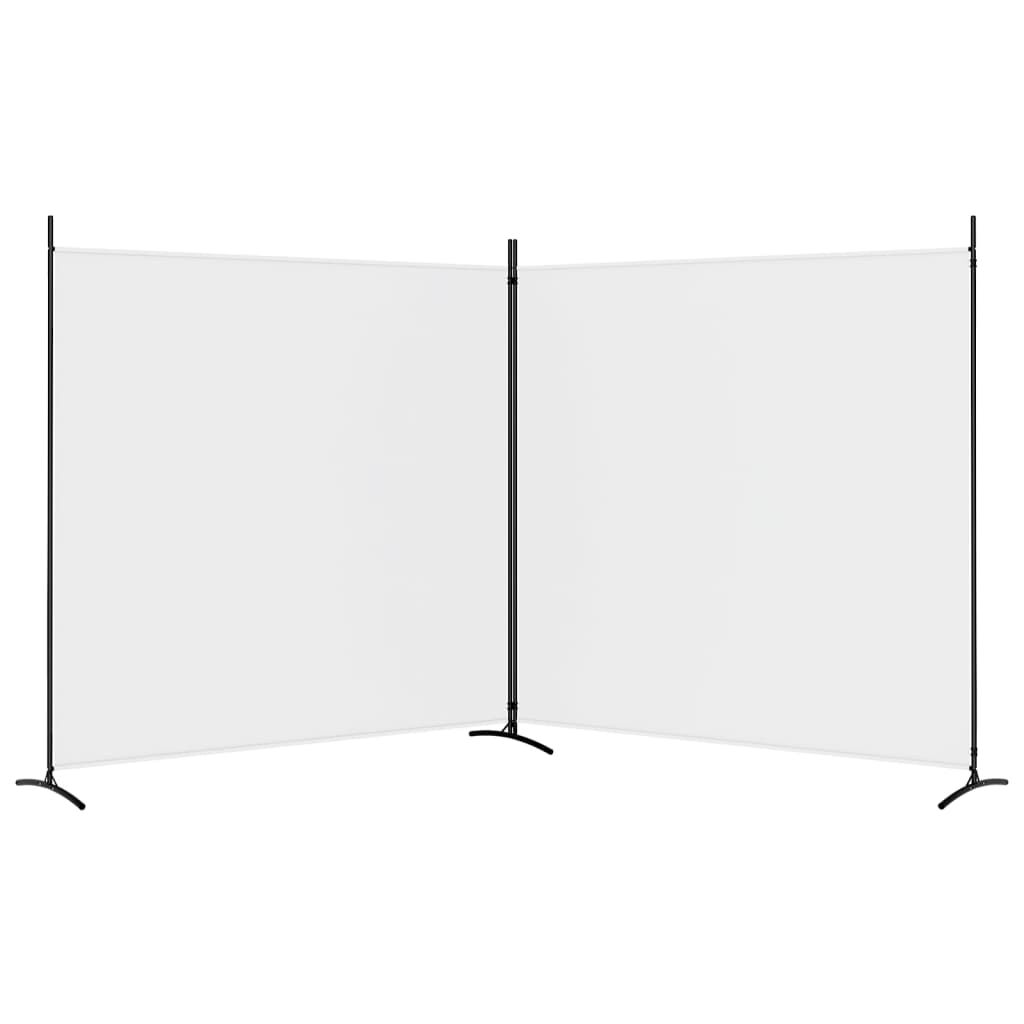 vidaXL 2-Panel Room Divider White 348x180 cm Fabric