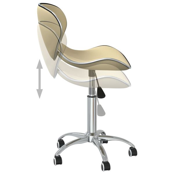 vidaXL Swivel Dining Chairs 2 pcs Cream Faux Leather
