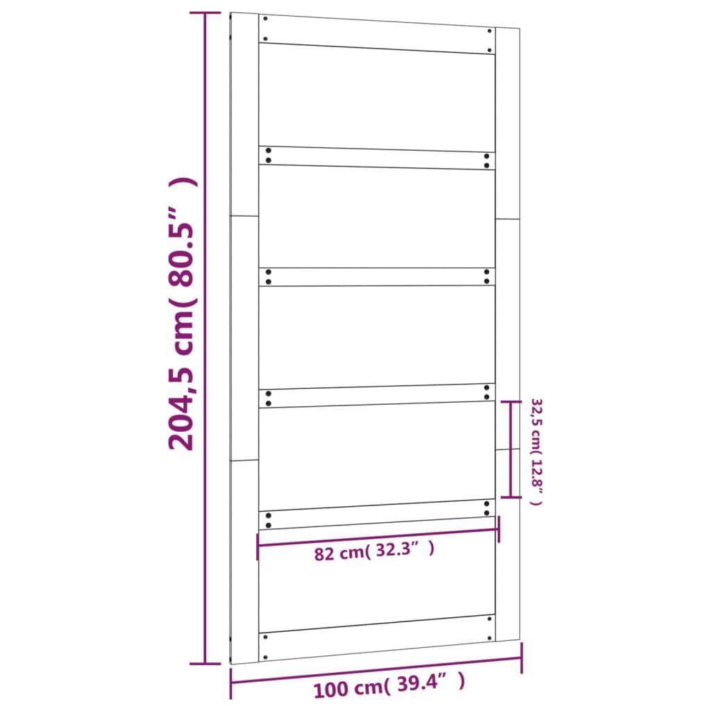 vidaXL Barn Door 100x1.8x204.5 cm Solid Wood Pine