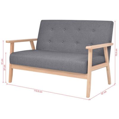 vidaXL 2-Seater Sofa Fabric Dark Grey, dark grey vidaXL 2-Seater Sofa Fabric Dark Grey