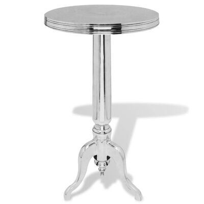 vidaXL Side Table Round Aluminium Silver,  vidaXL Side Table Round Aluminium Silver