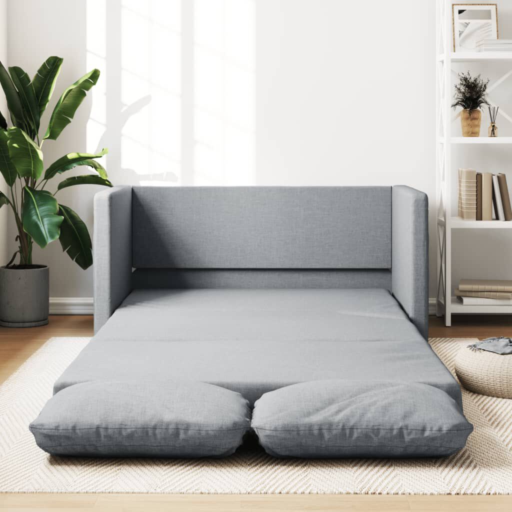 vidaXL Floor Sofa Bed 2-in-1 Light Grey 112x174x55 cm Fabric