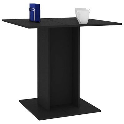vidaXL Dining Table Black 80x80x75 cm Engineered Wood, black vidaXL Dining Table Black 80x80x75 cm Engineered Wood