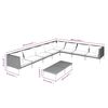 vidaXL 9 Piece Garden Lounge Set with Cushions Poly Rattan Dark Grey