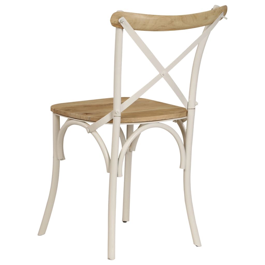 vidaXL Cross Chairs 4 pcs White Solid Mango Wood