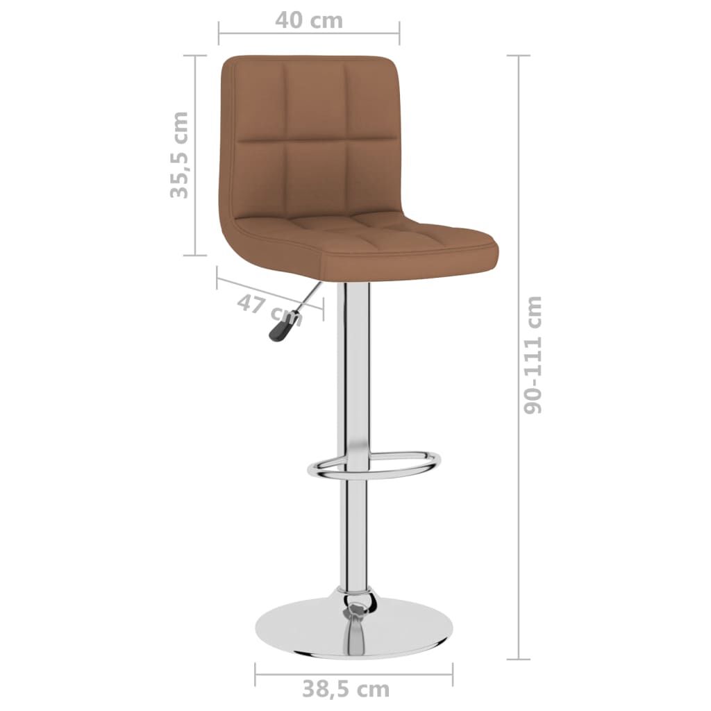 vidaXL Bar Stools 2 pcs Brown Fabric
