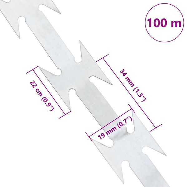 vidaXL BTO-22 Razor Wire 100 m Steel