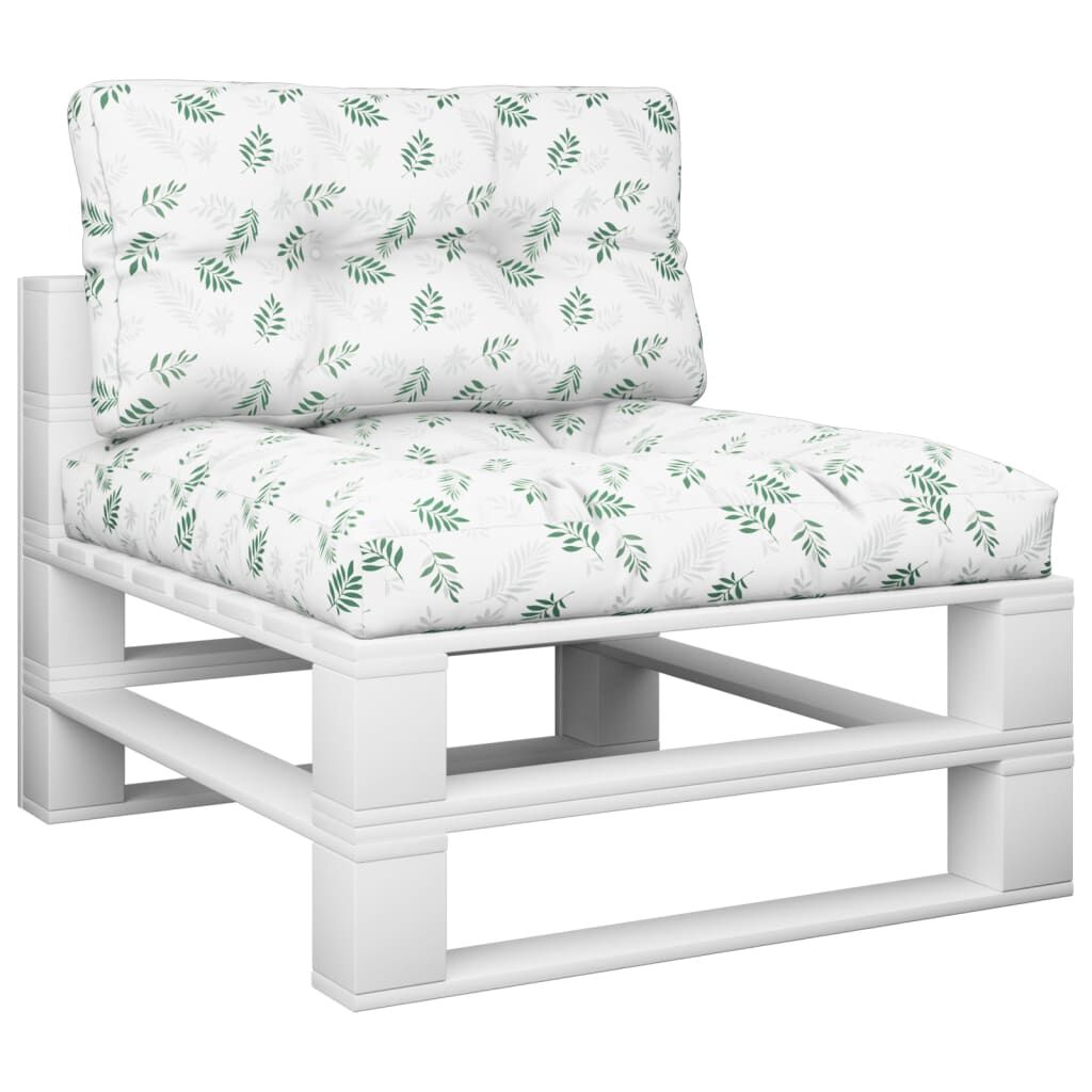 vidaXL Pallet Cushions 2 pcs Leaf Pattern Fabric