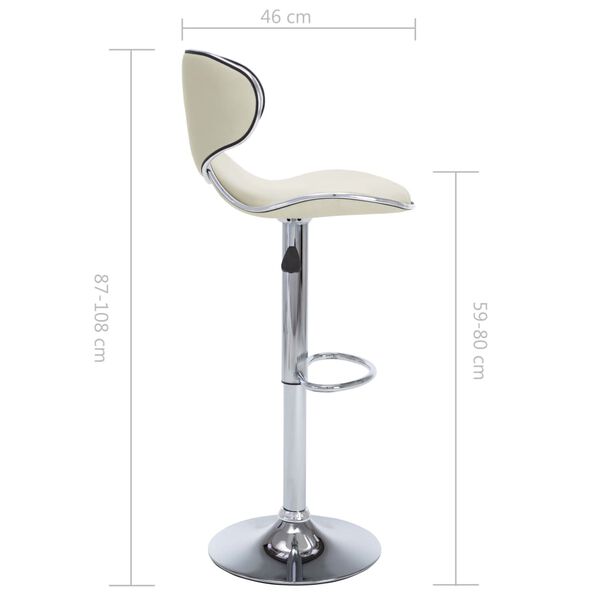 vidaXL Bar Stools 2 pcs Cream Faux Leather