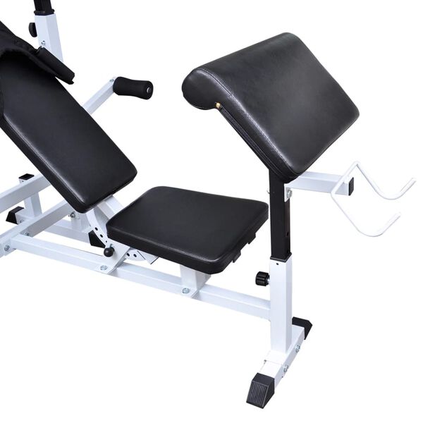 vidaXL Weight Bench with Weight Rack, Barbell and Dumbbell Set 30.5kg