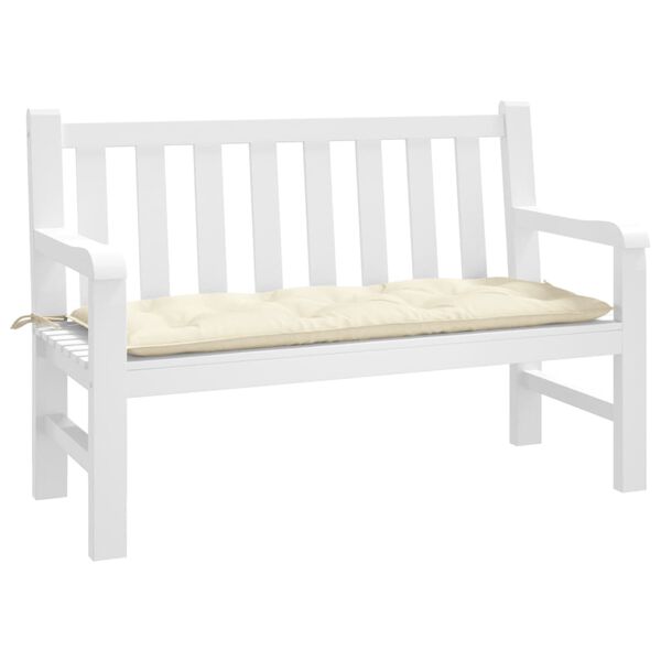 vidaXL Garden Bench Cushion Cream 120x50x7 cm Oxford Fabric