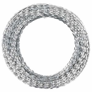 vidaXL BTO-22 Clipped Concertina Razor Wire Galvanised Steel 60 m