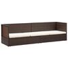 vidaXL Garden Bed with Cushion & Pillows Poly Rattan Brown