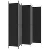 vidaXL 5-Panel Room Divider Black 250x220 cm Fabric