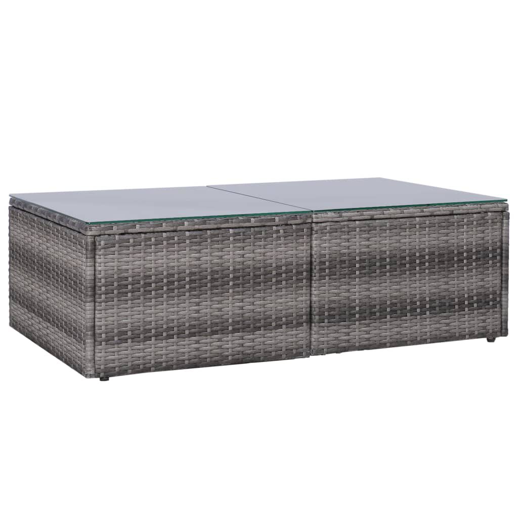 vidaXL 8 Piece Garden Lounge Set with Cushions Poly Rattan Grey