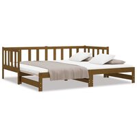 vidaXL Pull-out Day Bed without Mattress Honey Brown 2x(90x200)cm, honey brown vidaXL Pull-out Day Bed without Mattress Honey Brown 2x(90x200)cm