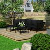 vidaXL 6 Piece Garden Lounge Set with Cushions Black PVC