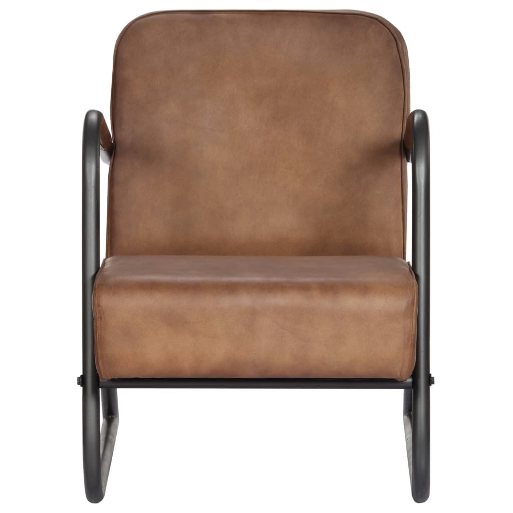 vidaXL Relax Armchair Light Brown Real Leather