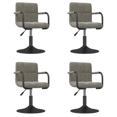 vidaXL Swivel Dining Chairs 4 pcs Light Grey Velvet, light grey vidaXL Swivel Dining Chairs 4 pcs Light Grey Velvet