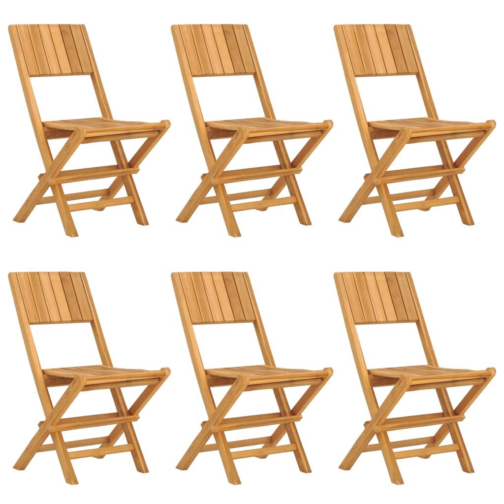 vidaXL Folding Garden Chairs 6 pcs 47x61x90 cm Solid Wood Teak