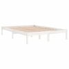 vidaXL Bed Frame without Mattress White Solid Wood King Size
