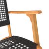 vidaXL 3 Piece Bistro Set Black Poly Rattan and Solid Wood Acacia