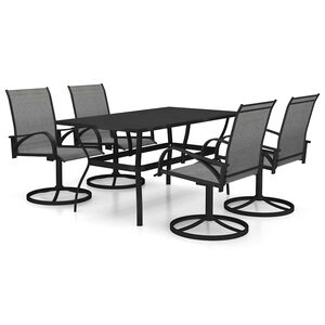 vidaXL 5 Piece Garden Dining Set Textilene and Steel