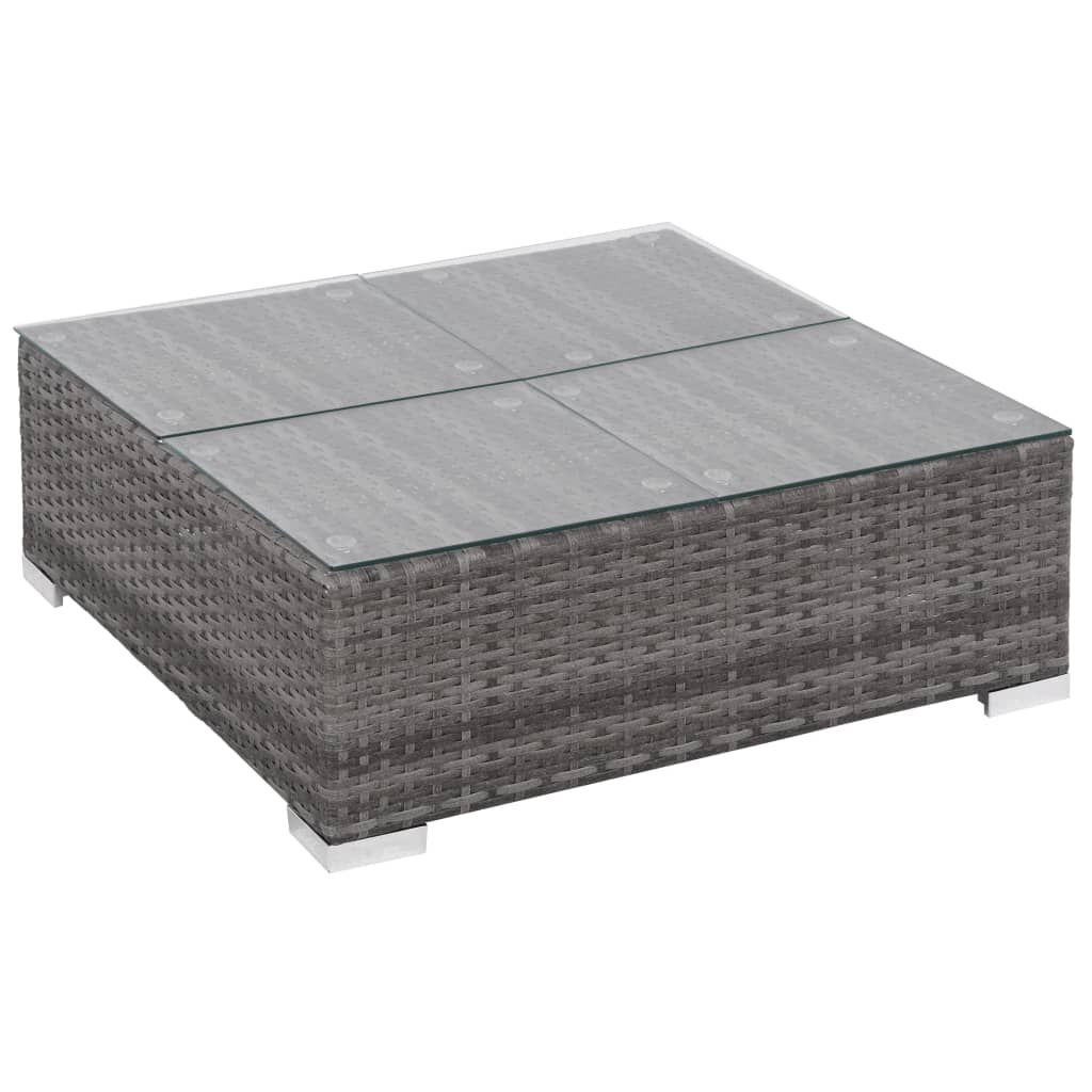 vidaXL 7 Piece Garden Lounge Set with Cushions Poly Rattan Grey