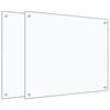 vidaXL Kitchen Backsplashes 2 pcs Transparent 70x60 cm Tempered Glass