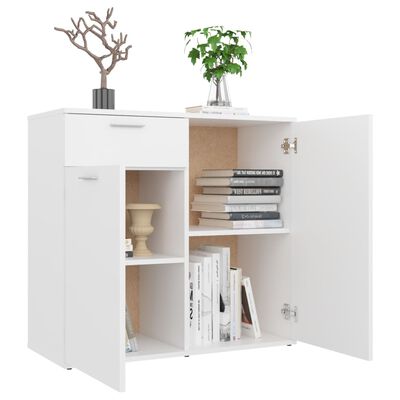 vidaXL Sideboard White 80x36x75 cm Engineered Wood, white vidaXL Sideboard White 80x36x75 cm Engineered Wood