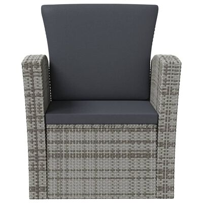 vidaXL 8 Piece Garden Lounge Set with Cushions Poly Rattan Grey, grey vidaXL 8 Piece Garden Lounge Set with Cushions Poly Rattan Grey