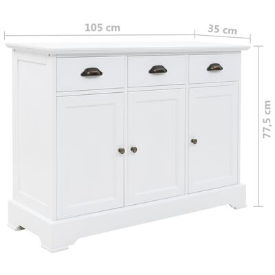 vidaXL Sideboard with 3 Doors MDF and Pinewood 105x35x77.5 cm,  vidaXL Sideboard with 3 Doors MDF and Pinewood 105x35x77.5 cm