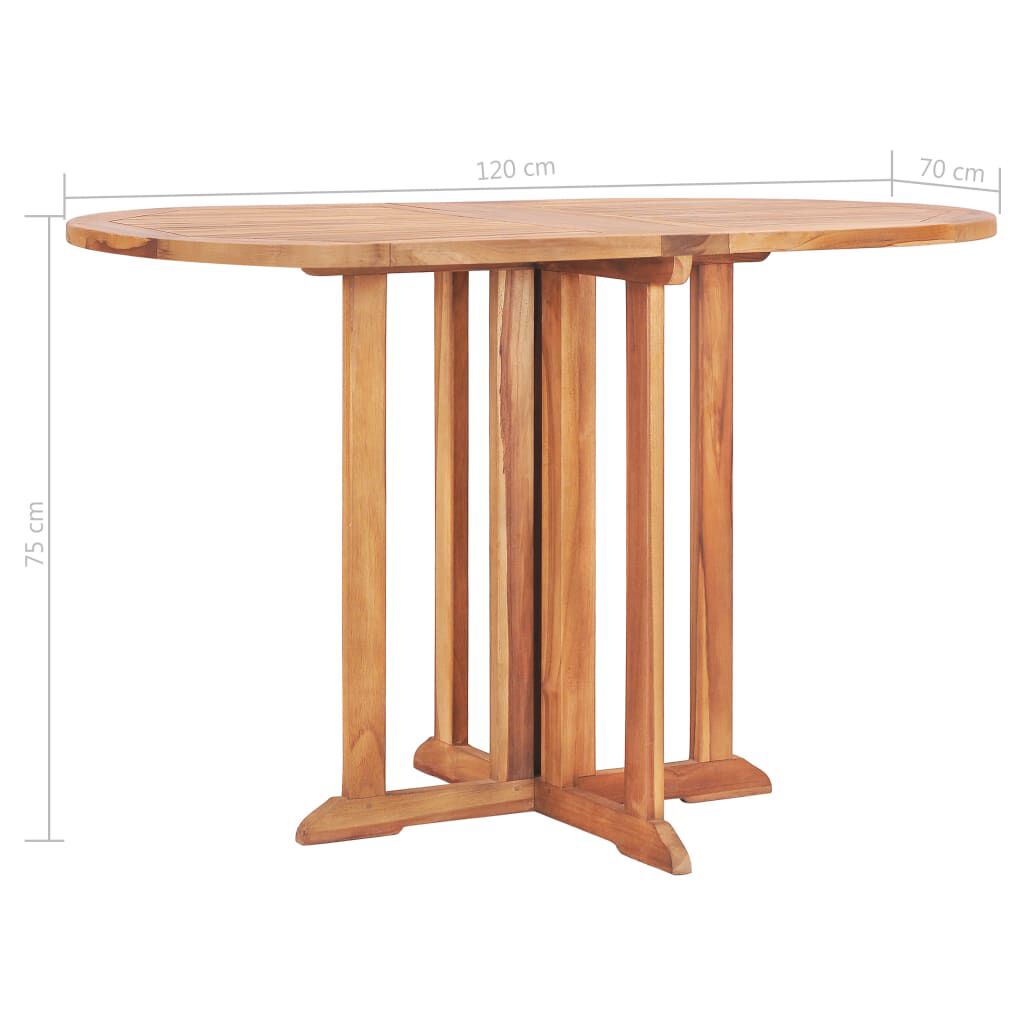 vidaXL 5 Piece Folding Outdoor Dining Set Solid Teak Wood