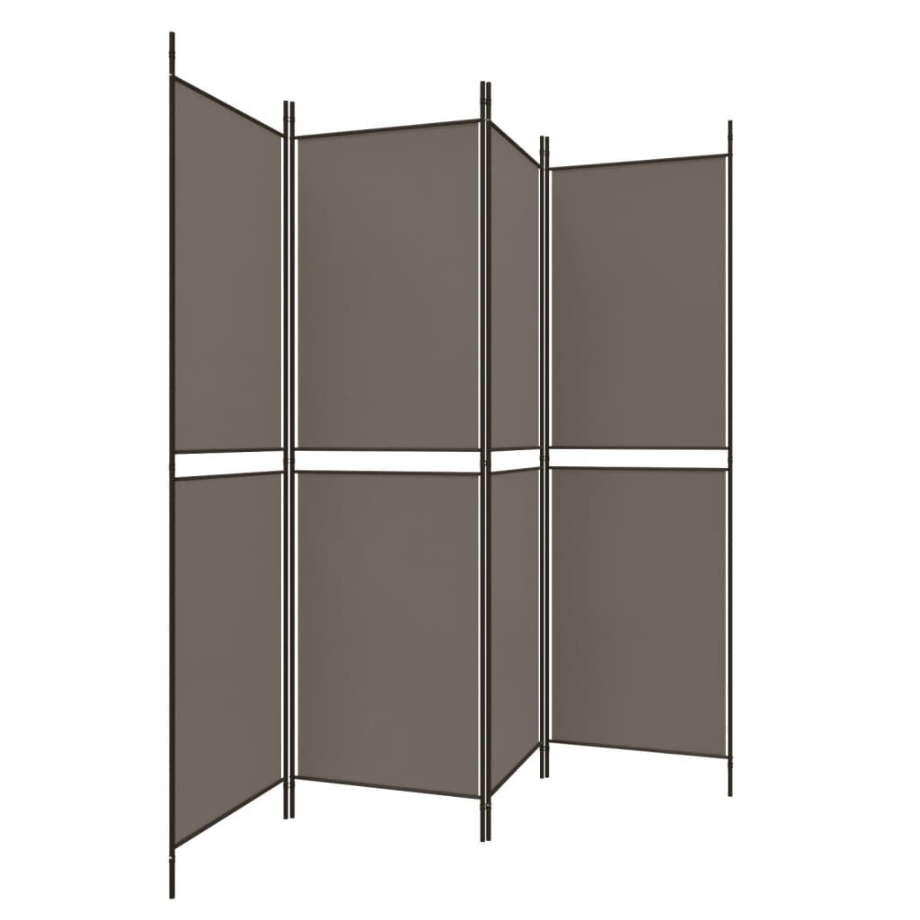 vidaXL 4-Panel Room Divider Anthracite 200x200 cm Fabric