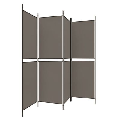 vidaXL 4-Panel Room Divider Anthracite 200x200 cm Fabric, anthracite vidaXL 4-Panel Room Divider Anthracite 200x200 cm Fabric