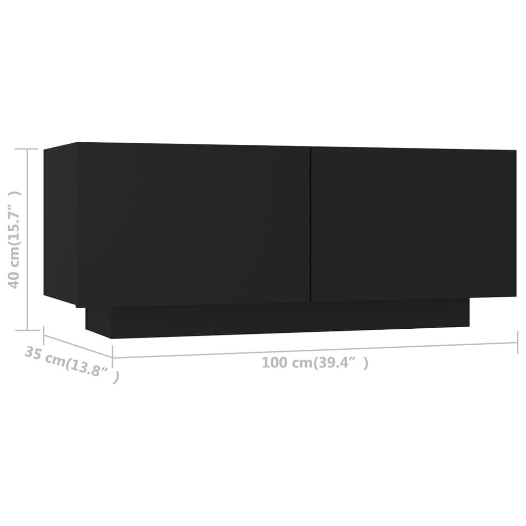 vidaXL TV Cabinet Black 100x35x40 cm Engineered Wood