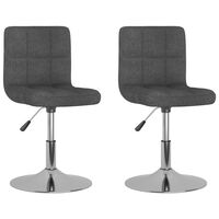 vidaXL Swivel Dining Chairs 2 pcs Dark Grey Fabric, dark grey vidaXL Swivel Dining Chairs 2 pcs Dark Grey Fabric