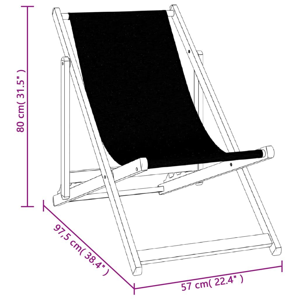 vidaXL Folding Beach Chairs 2 pcs Grey Aluminium and Textilene
