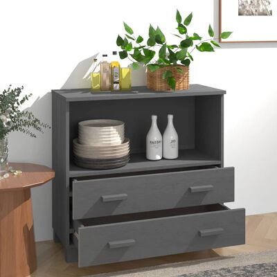 vidaXL Sideboard HAMAR Dark Grey 85x35x80 cm Solid Wood Pine, dark grey vidaXL Sideboard HAMAR Dark Grey 85x35x80 cm Solid Wood Pine