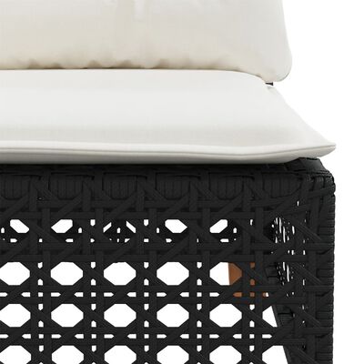 vidaXL 8 Piece Garden Sofa Set with Cushions Black Poly Rattan