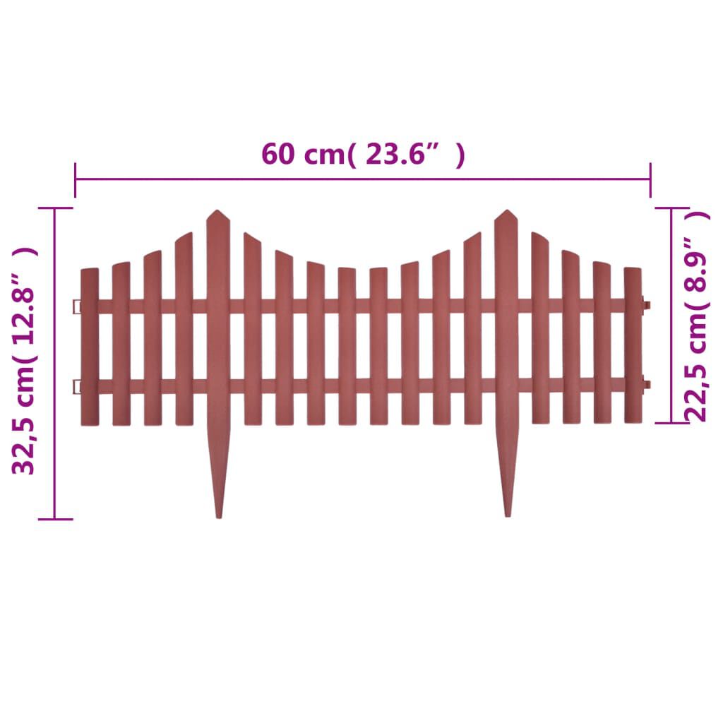 vidaXL 17 pcs Lawn Dividers 10 m Brown