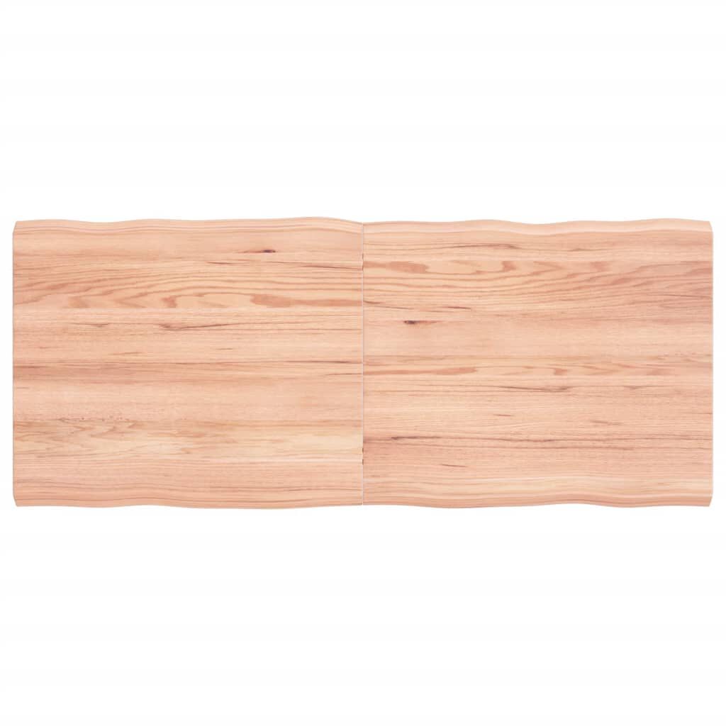 vidaXL Table Top Light Brown 120x50x(2-4)cm Treated Solid Wood Live Edge