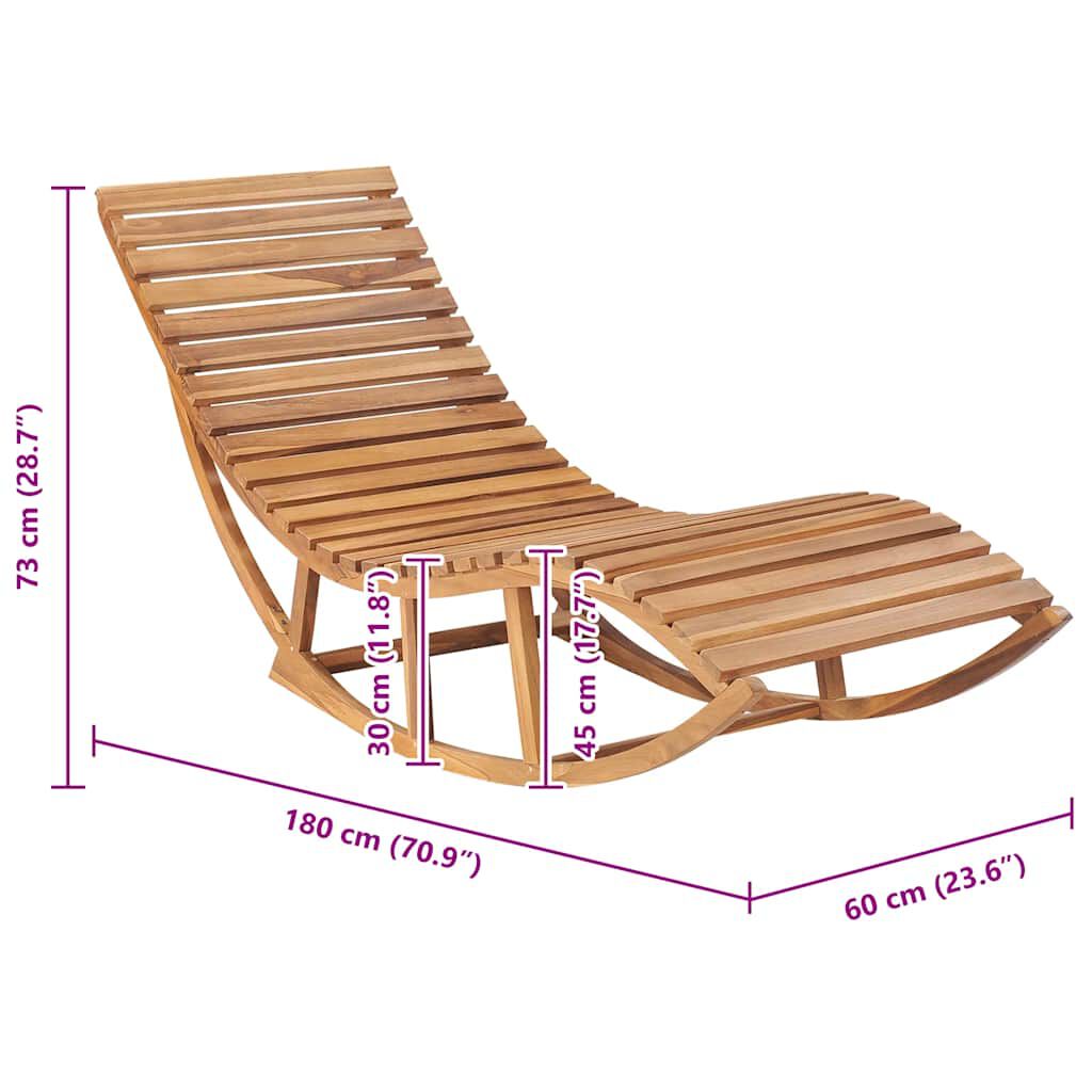 vidaXL Rocking Sunlounger Solid Teak Wood