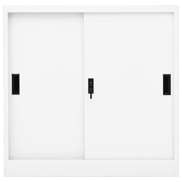 vidaXL Office Cabinet with Sliding Door White 90x40x90 cm Steel