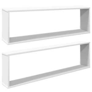 vidaXL Wall Cube Shelf 2 pcs White 100x15x30 cm Engineered Wood