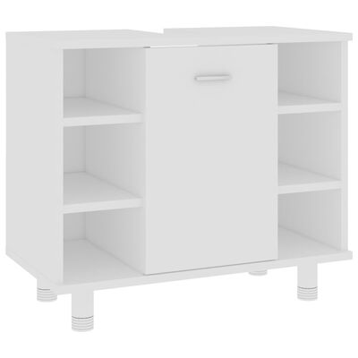 vidaXL 3 Piece Bathroom Furniture Set White Engineered Wood