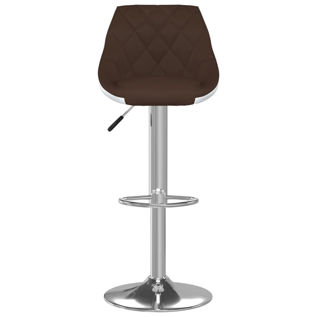 vidaXL Bar Stools 2 pcs Brown and White Faux Leather