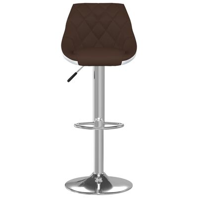 vidaXL Bar Stools 2 pcs Brown and White Faux Leather, brown and white vidaXL Bar Stools 2 pcs Brown and White Faux Leather